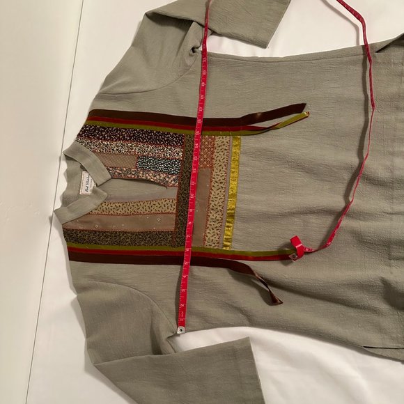 Bird Watchers Linen Pullover 3/4 Sleeve Top [WM Sz M] - Picture 7 of 9